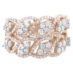 RUCHI Bague cocktail en or rose avec diamants brillants