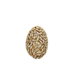 RUCHI Brilliant Diamond Yellow Gold Dome Cocktail Ring