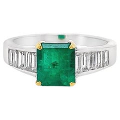 RUCHI Emerald and Diamond Two-Tone Gold Cocktail Ring