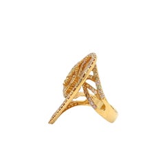 RUCHI Fancy Diamond Yellow Gold Spiral Cocktail Ring