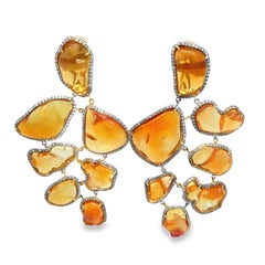 Ruchi Fire Opal Diamond Earrings