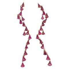 RUCHI Boucles d'oreilles or rose en forme de cerf-volant en tourmaline rose