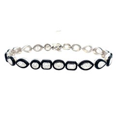 RUCHI Mixed-Shape Diamond and Black Agate White Gold Bracelet