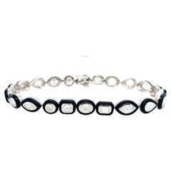 RUCHI Mixed-Shape Diamond and Black Agate White Gold Bracelet