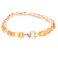 RUCHI Mixed-Shape Fire Opal with Diamond Yellow Gold Link Bracelet