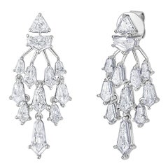 Ruchi New York 4.33 Carats Devi Diamond Chandelier Earrings In 18K White Gold