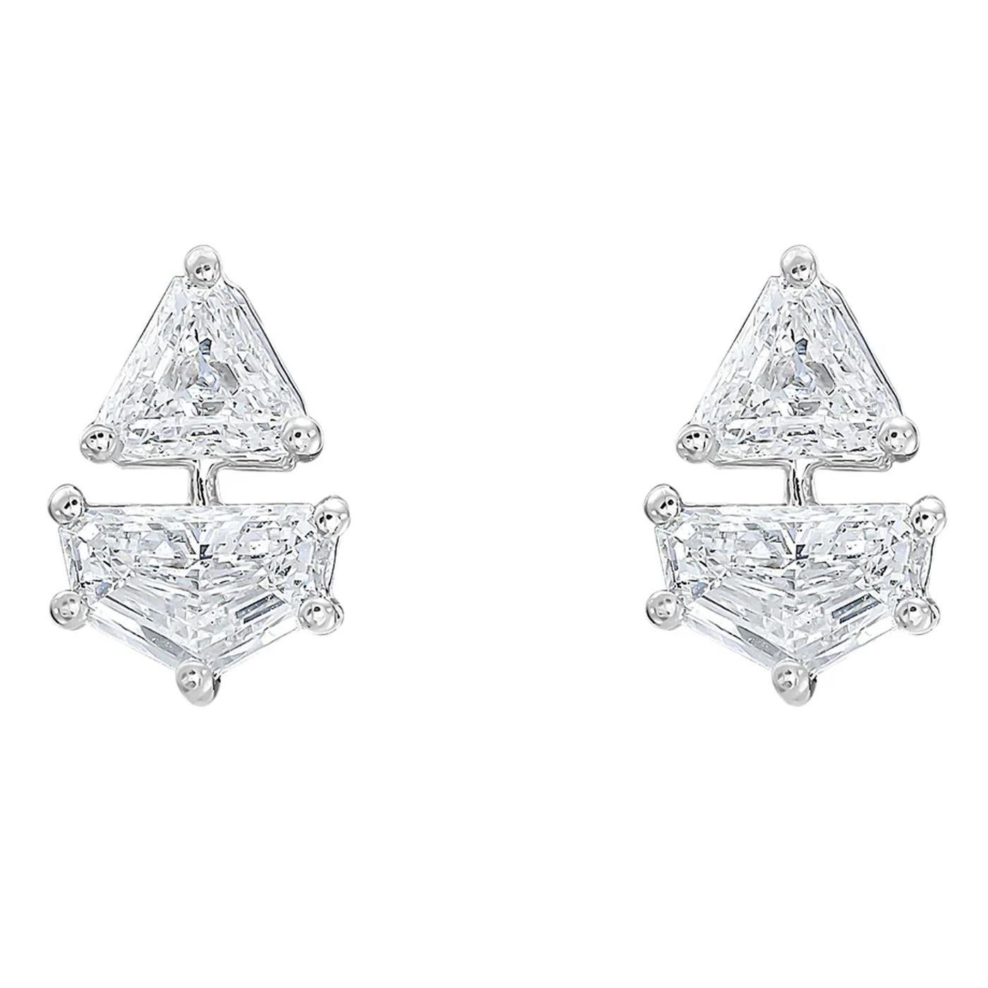 Modernista Ruchi New York Orecchini Chandelier con Diamanti Devi da 4,33 Carati in Oro Bianco 18K in vendita