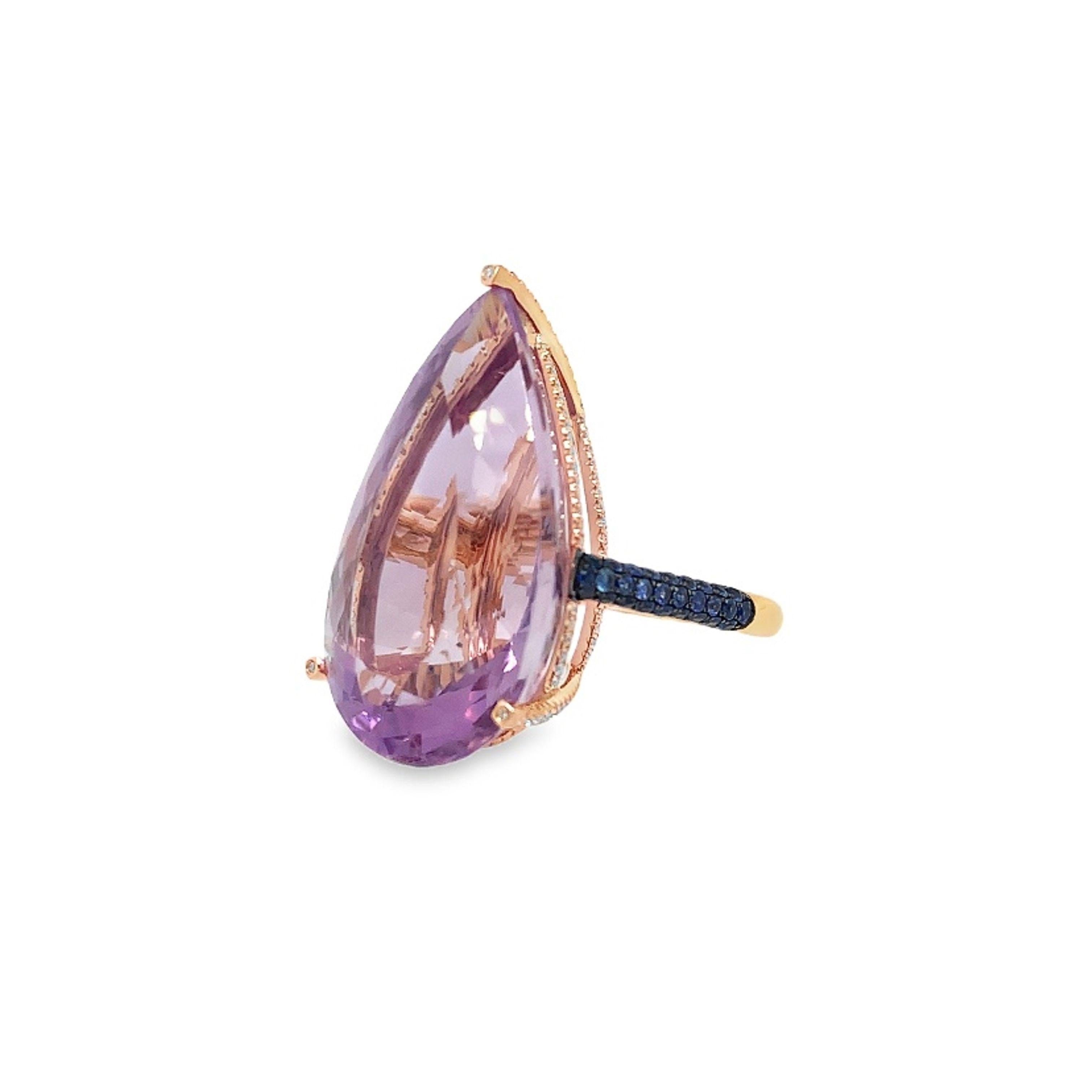 Mixed Cut Ruchi New York Amethyst Sapphire Diamond Ring