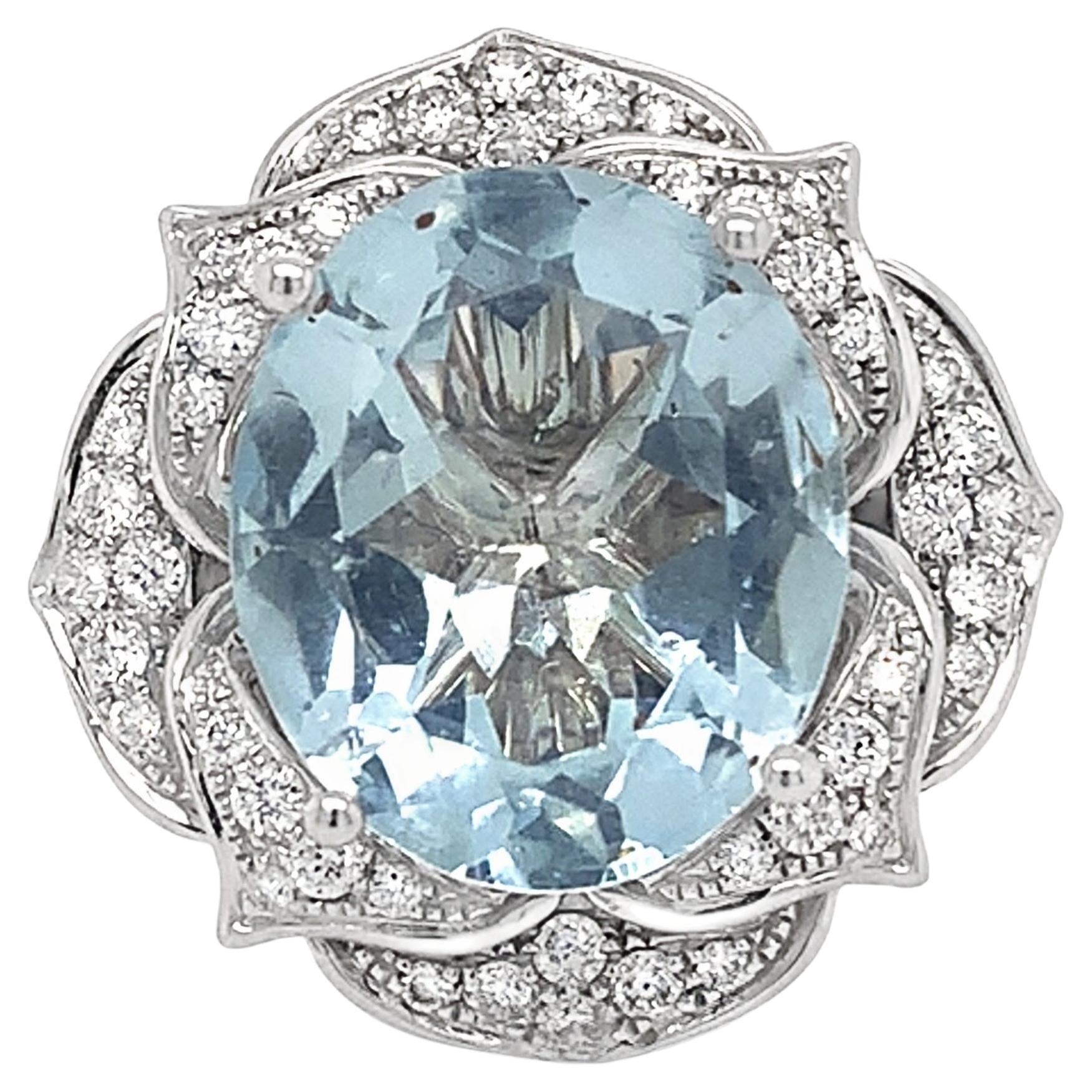 Ruchi New York Aquamarine Diamond Ring