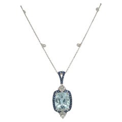 Ruchi New York Aquamarine Diamond Sapphire Pendant
