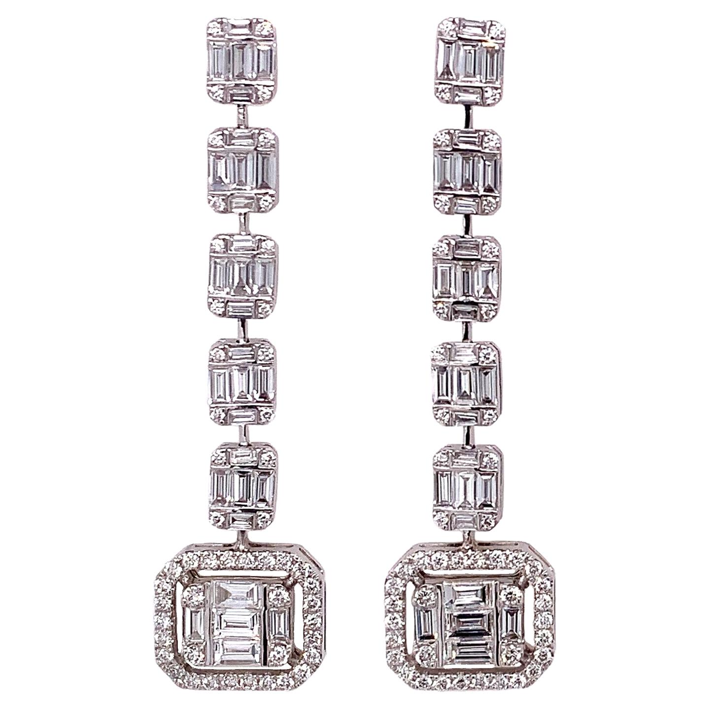 Ruchi New York Baguette Diamond Dangle Earrings
