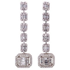 Ruchi New York Baguette-Diamant-Ohrringe zum Hängen