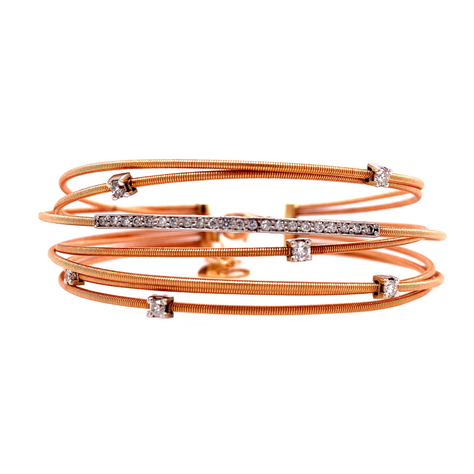 RUCHI Diamant-Roségold-Armband mit Criss-Cross-Verschluss