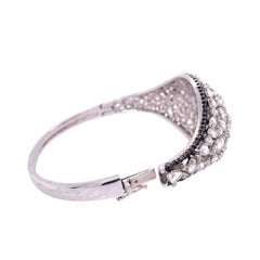 RUCHI Rose-Cut White Diamond with Black Diamond Pavé White Gold Bangle