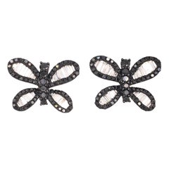 Ruchi New York Black and White Diamond Butterfly Studs Ruchi New York Black and White Diamond Butterfly Studs