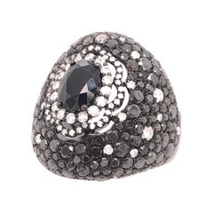 Ruchi New York Black and White Diamond Dome Ring