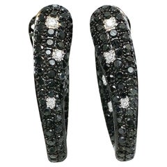 Ruchi New York Black Diamond Hoop Earrings