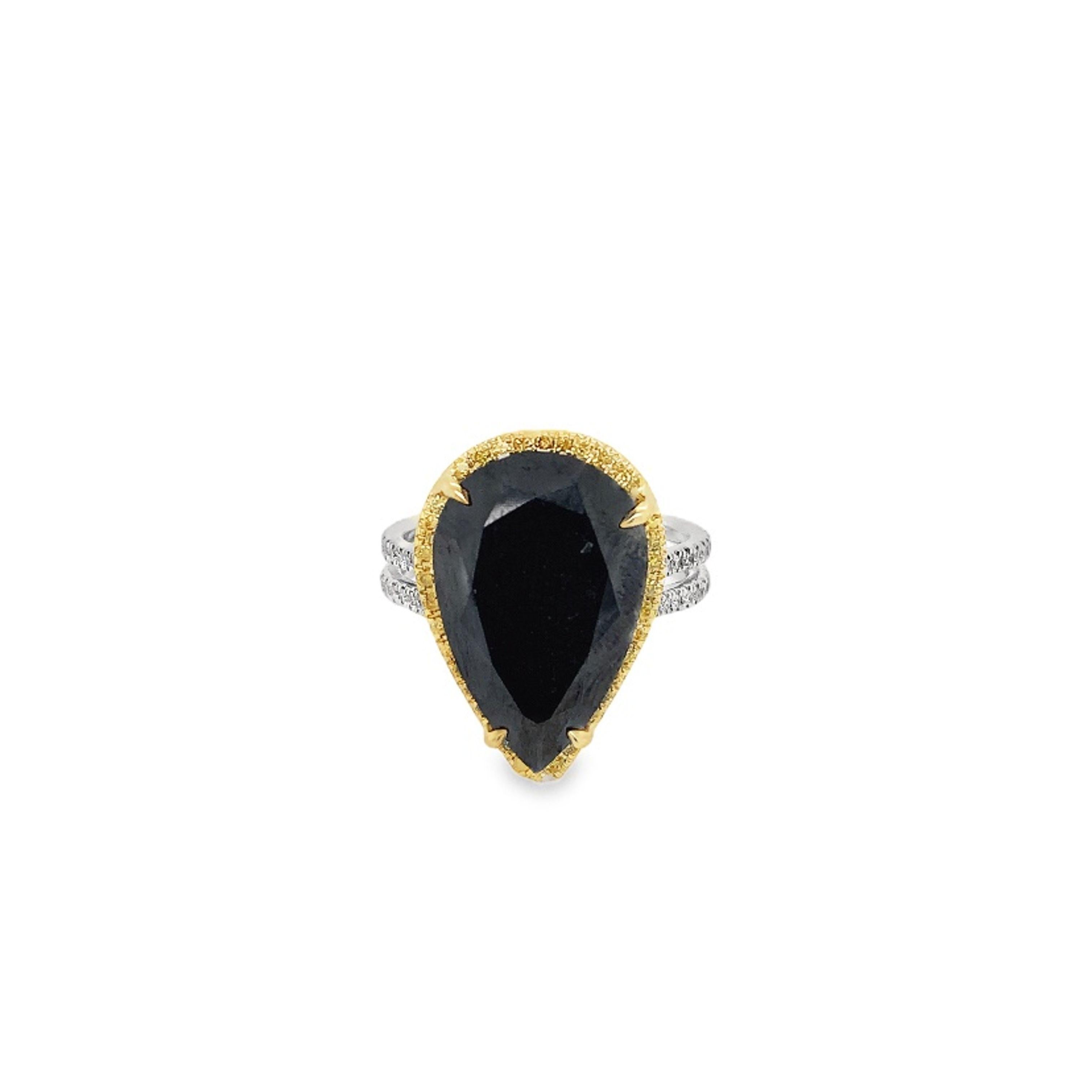 Contemporain Ruchi New York Bague en diamant noir, diamant jaune et diamant blanc en vente