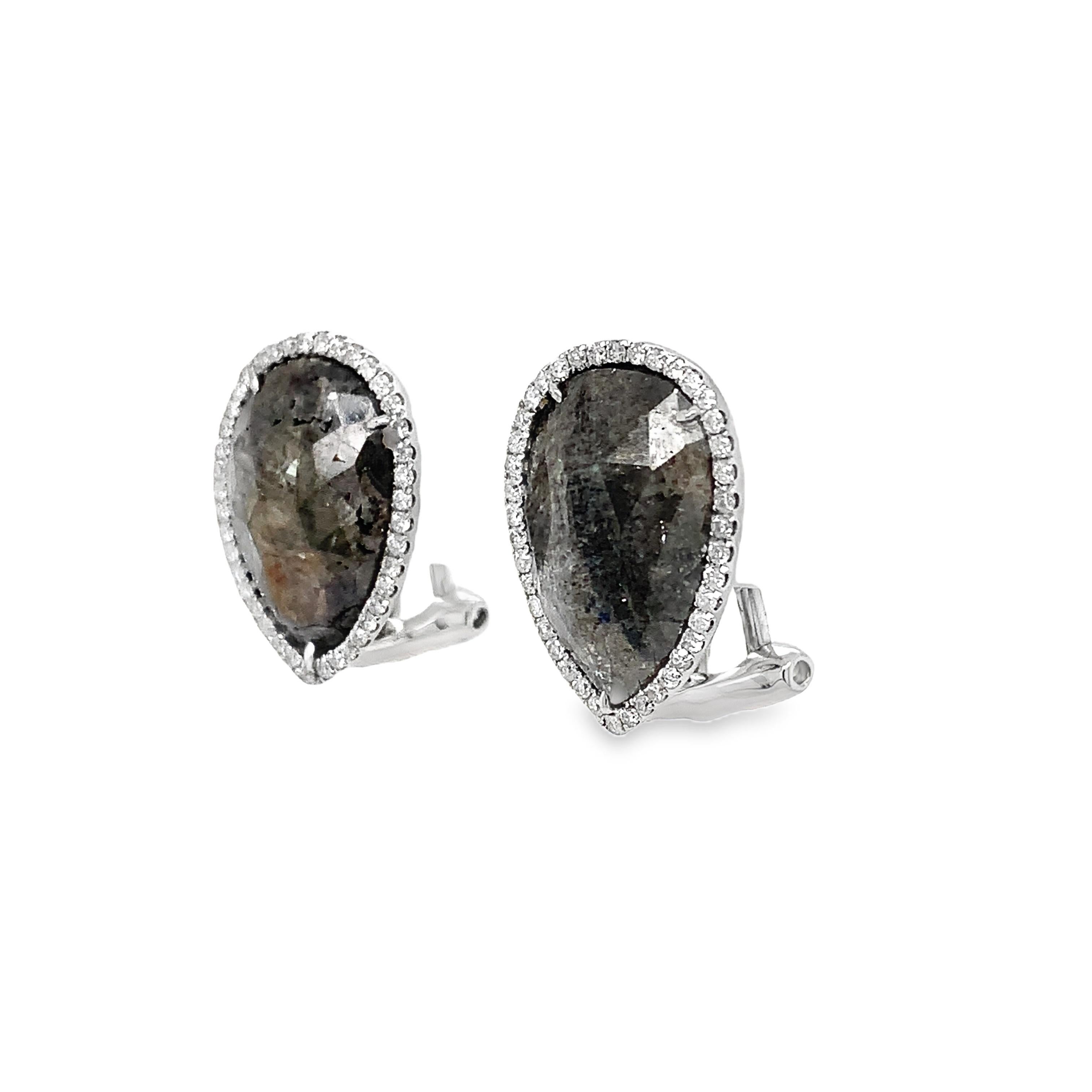 Contemporary Ruchi New York Black Slice Diamond Earrings