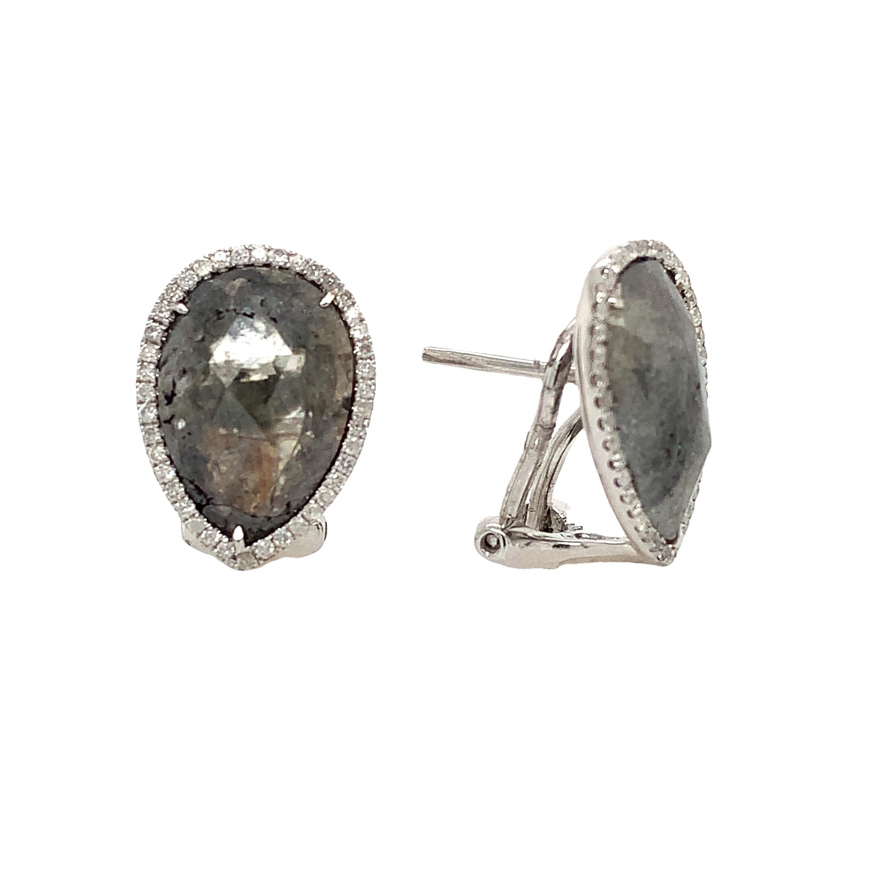Mixed Cut Ruchi New York Black Slice Diamond Earrings