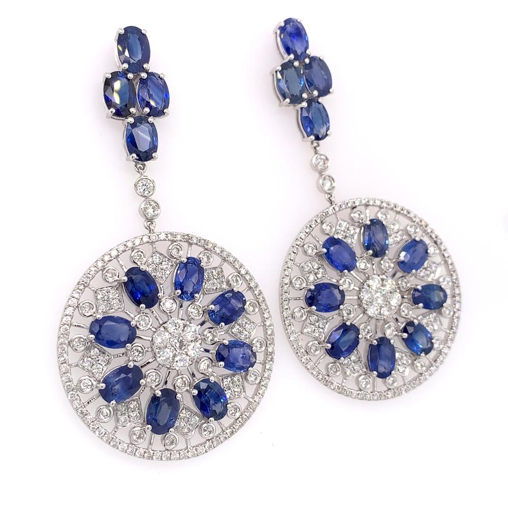 blue sapphire chandelier earrings