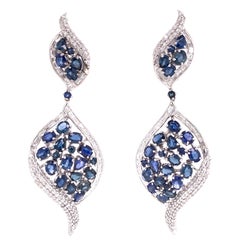 Ruchi New York Blue Sapphire and Diamond Chandelier Earrings
