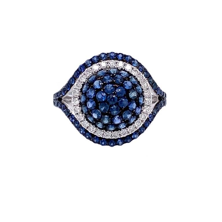 18K White Gold
Blue Sapphires: 1.49ct total weight.
Diamonds: 0.24ct total weight.
All diamonds are G-H/SI stones.