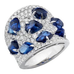 Ruchi New York Blue Sapphire and Diamond Cocktail Ring