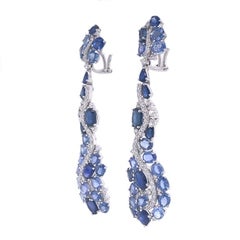 Ruchi New York Blue Sapphire and Diamond Drop Earrings