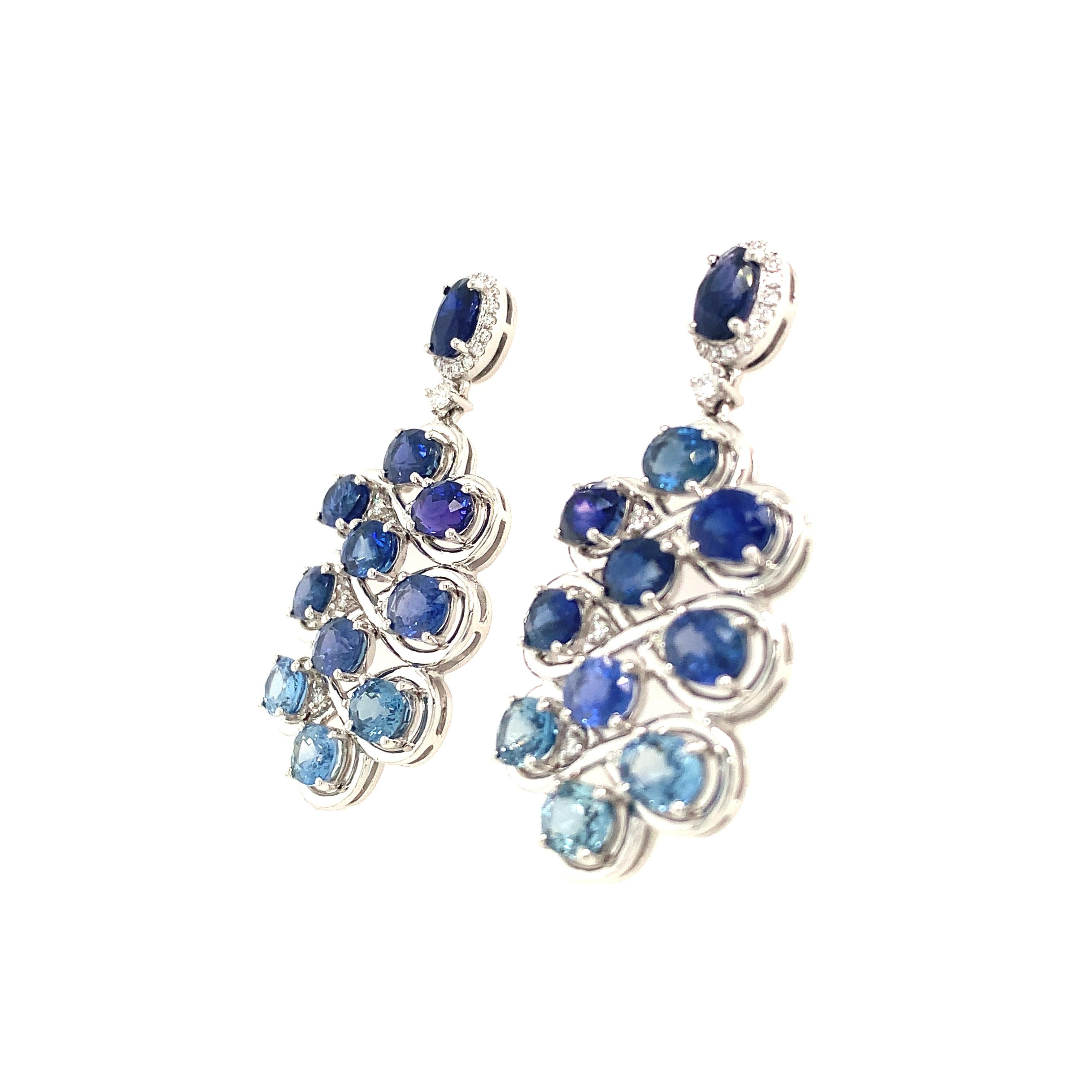 Women's Ruchi New York Blue Sapphire and Diamond Drop Earrings