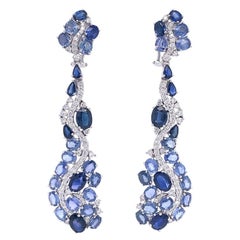 Ruchi New York Blue Sapphire and Diamond Drop Earrings