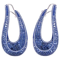 Ruchi New York Blue Sapphire and Diamond Earrings