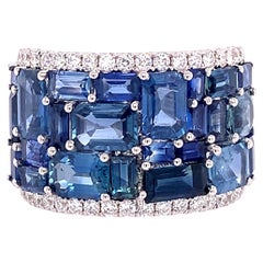 Ruchi New York Blue Sapphire and Diamond Ring 