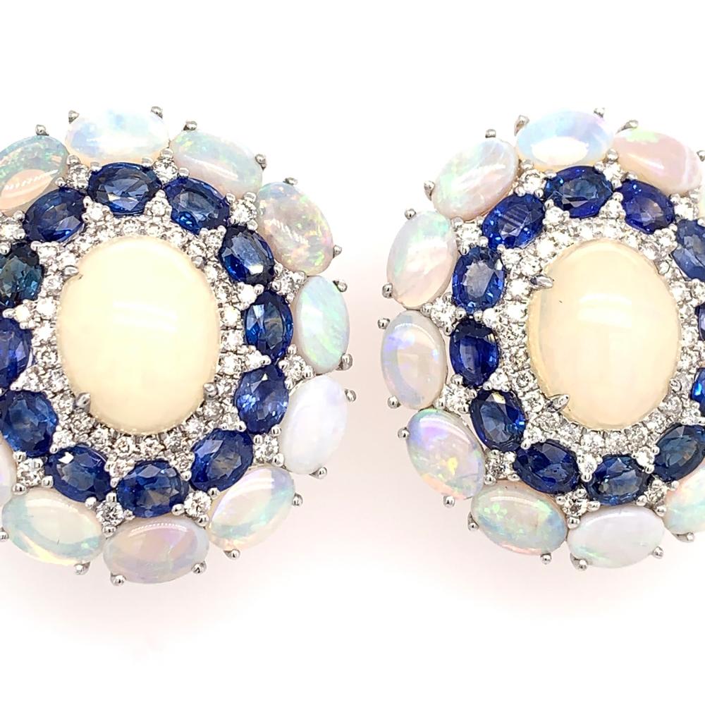 opal and sapphire earrings