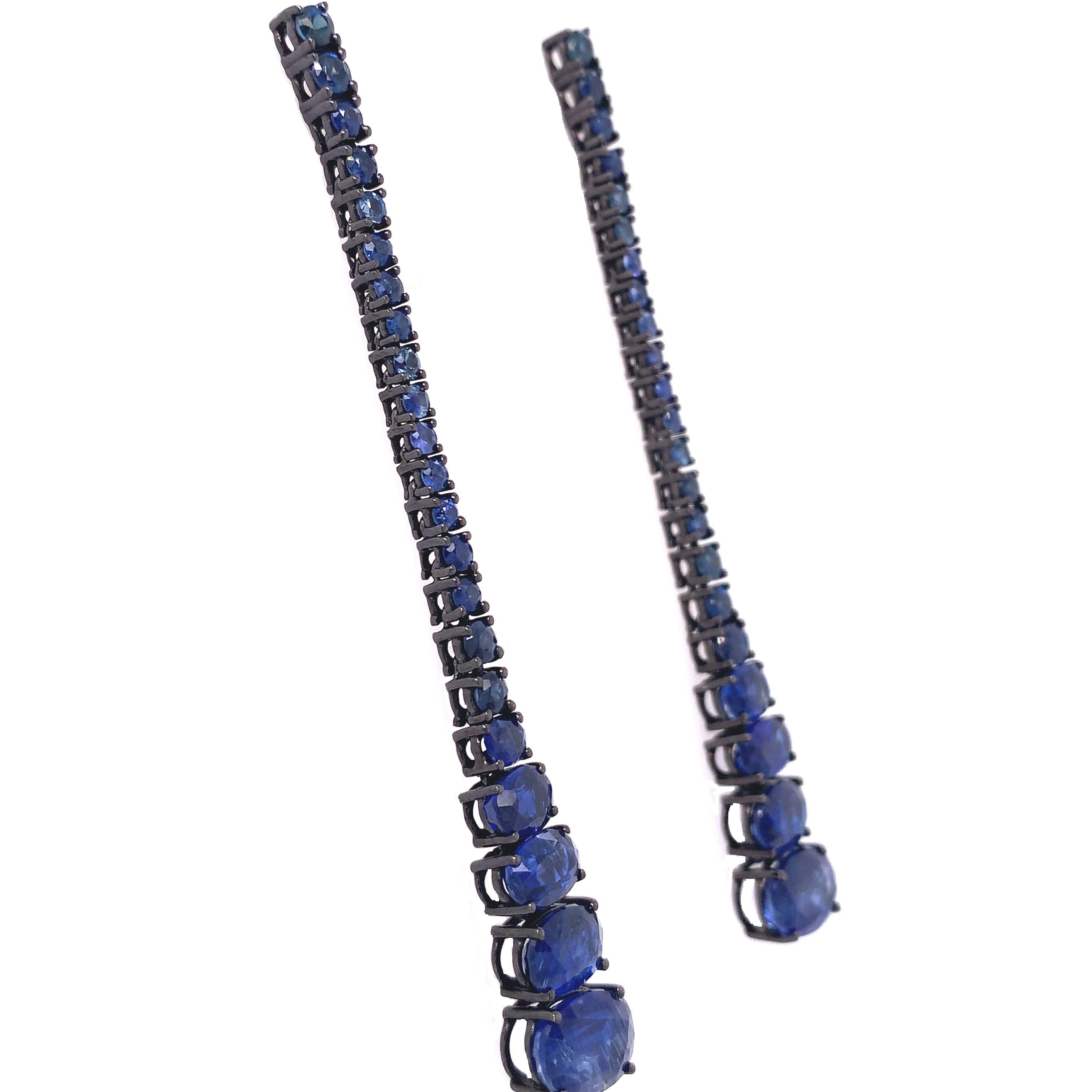 Contemporary Ruchi New York Blue Sapphire and Kyanite Earrings