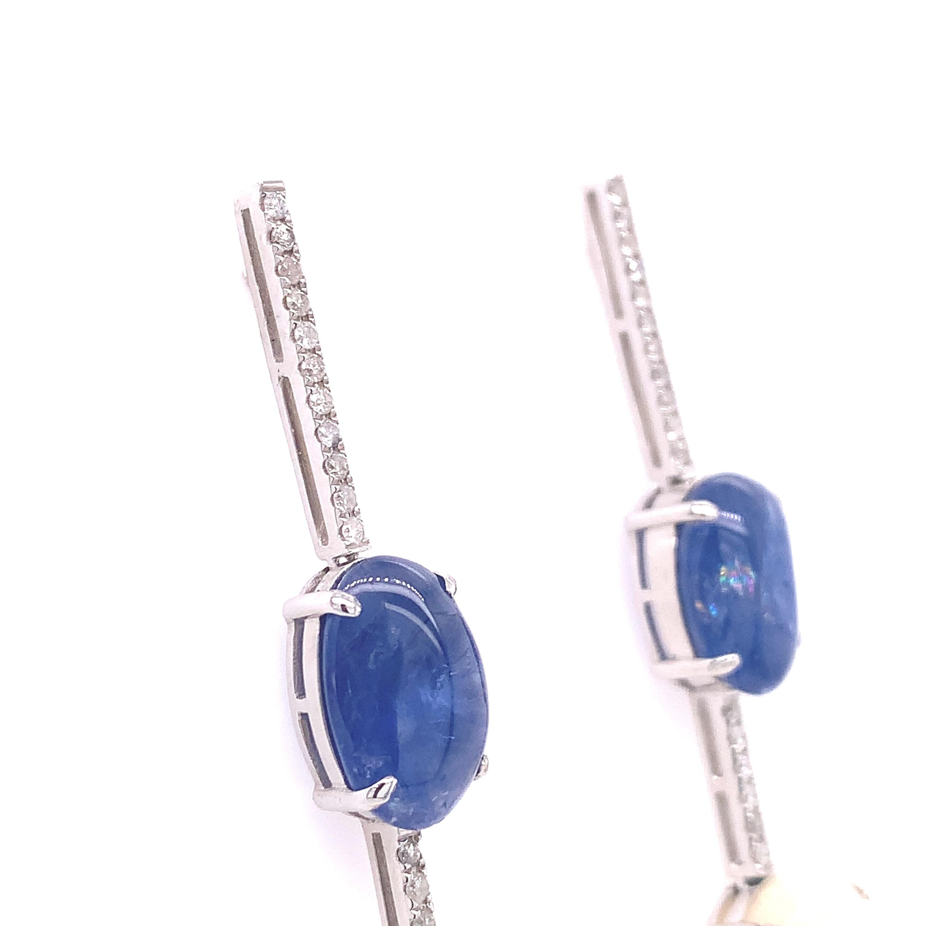 Contemporary Ruchi New York Blue Sapphire and Opal Earrings