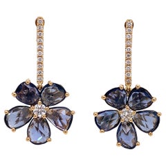 Ruchi New York Blauer Saphir & Diamant-Ohrringe