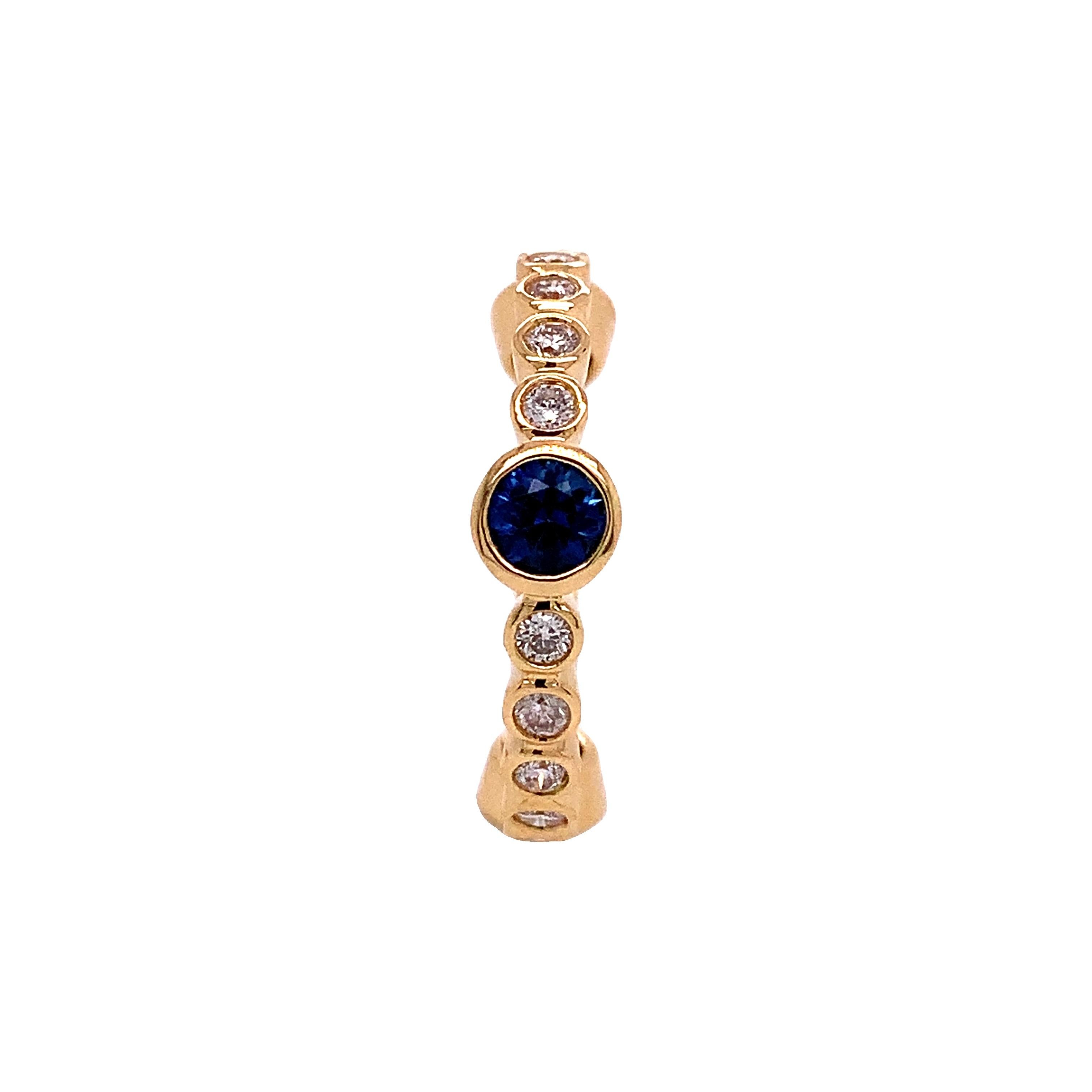 18K Yellow Gold
Blue Sapphire: 0.88ct total weight
Diamond: 0.48ct total weight
All diamonds are G-H/ SI stones.