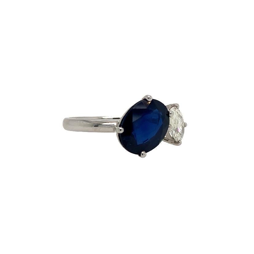 18K White Gold
Diamond- 0.75 Cts
Blue Sapphire- 3.29 Cts
All Diamonds are G-H/SI