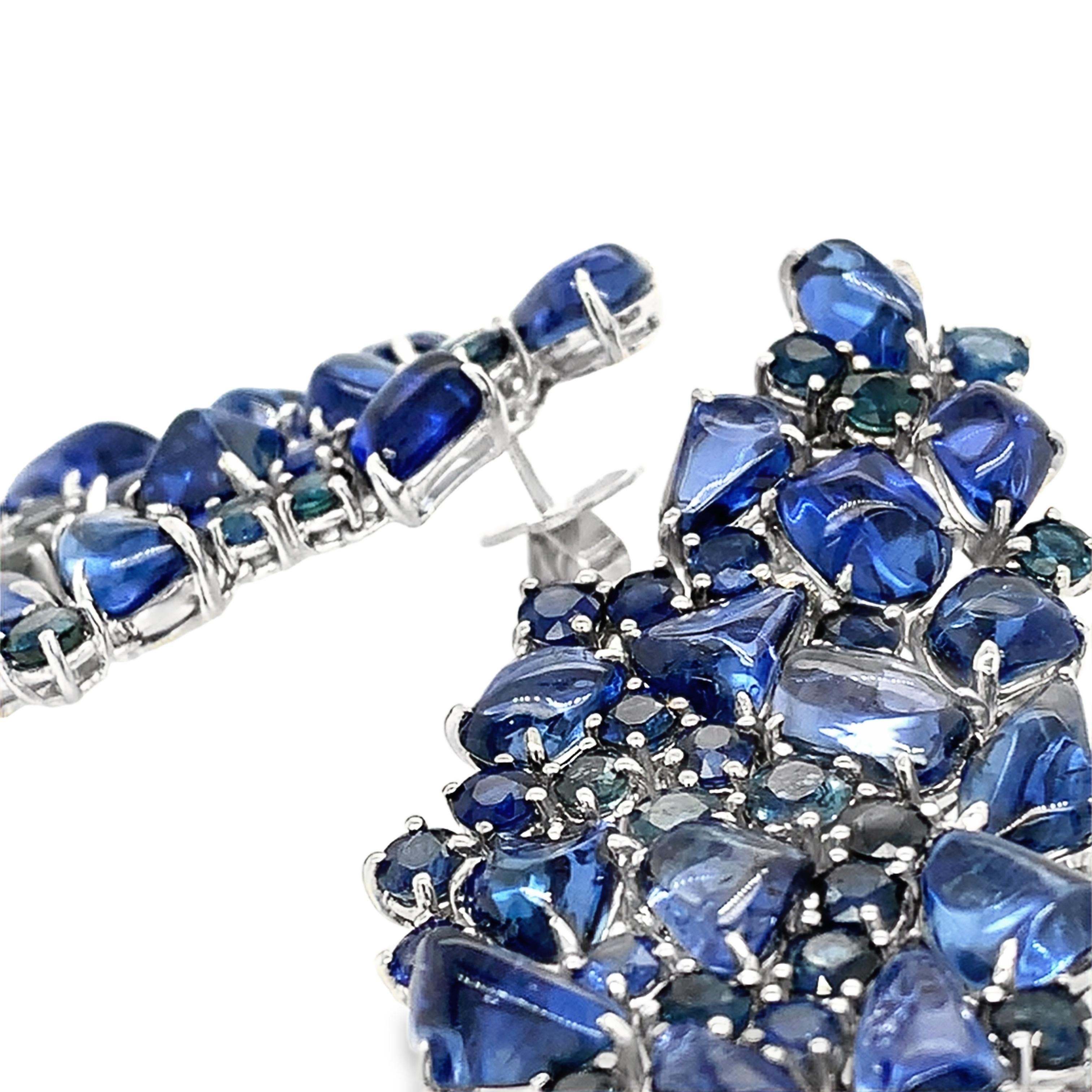 Ruchi New York Blue Sapphire Drop Earrings For Sale 1