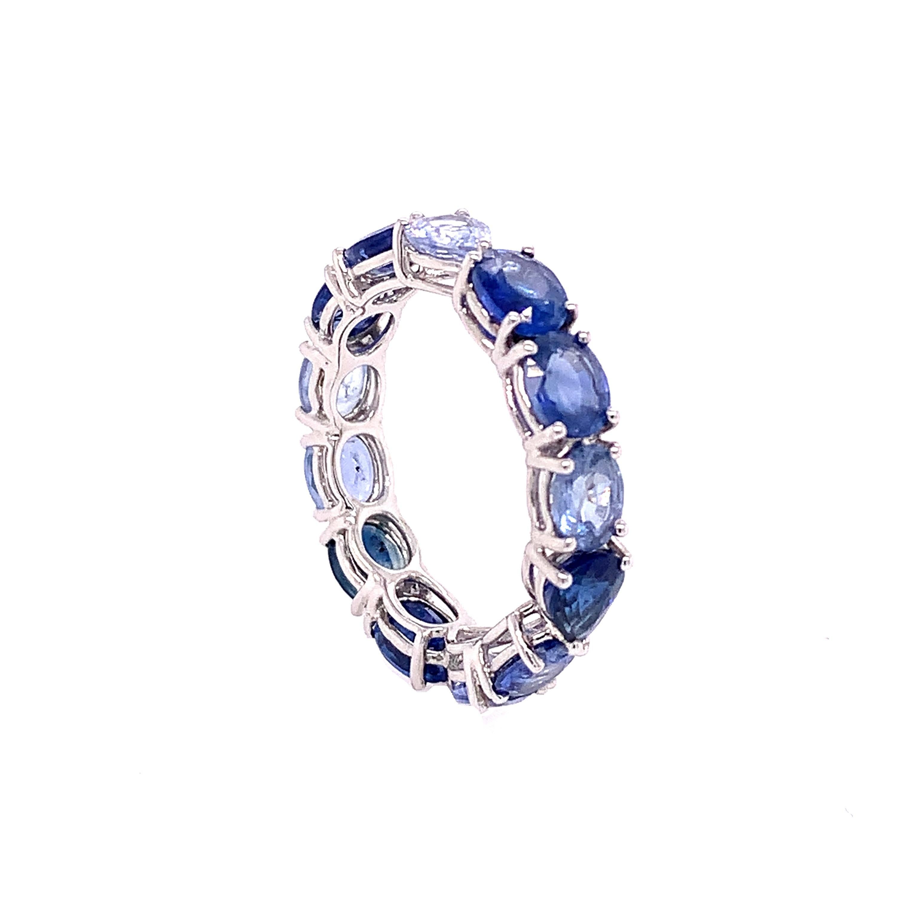 blue sapphire ombre ring
