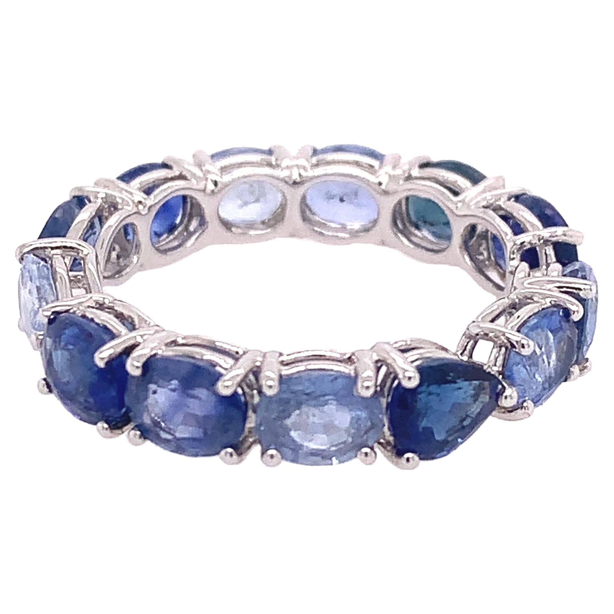 Ruchi New York Blue Sapphire Ombre Eternity Band