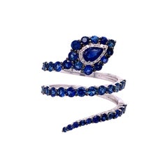 Ruchi New York Blue Sapphire Snake Ring