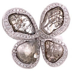 RUCHI Sliced Diamond & Brilliant Diamond White Gold Butterfly Cocktail Ring