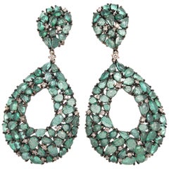 Ruchi New York Chandelier Emerald and Diamond Earrings Ruchi New York Chandelier Emerald and Diamond Earrings