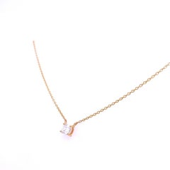 RUCHI Emerald-Cut Diamond Yellow Gold Dainty Solitaire Necklace