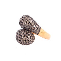 RUCHI Fancy Diamond Black Rhodium Cocktail Bypass Ring