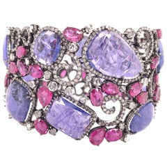 Ruchi New York Contemporary Slice Tanzanite, Ruby and Diamond Bracelet