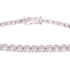 RUCHI Brilliant-Cut Diamond White Gold Crown-Set Link Tennis Bracelet