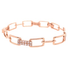 RUCHI Brilliant Diamond Rose Gold Chain Link Bracelet